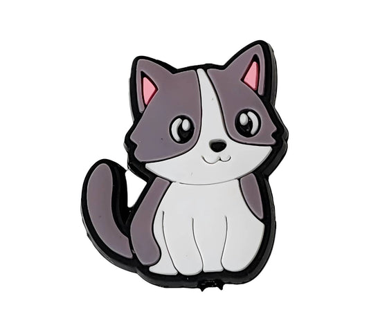 Grey/White Cat Focal Beads