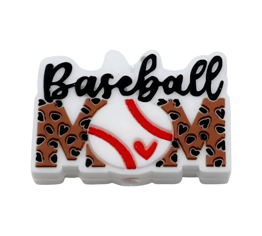 Leopard Baseball Mom Focal Beads