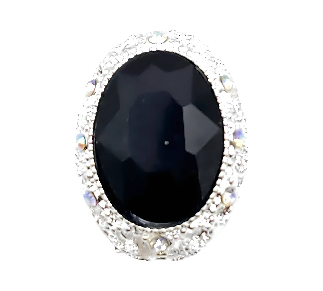 Oval Black Gemstone Beads