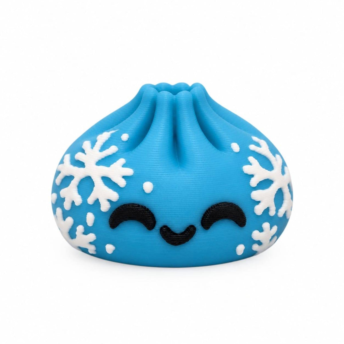 Blue Snowflake Kisses Dumpling 3D printed winter bead