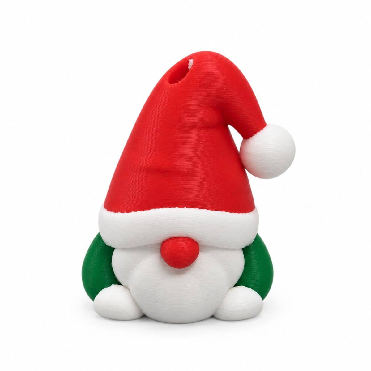 Jingle Christmas gnome red white and green 3D printed bead