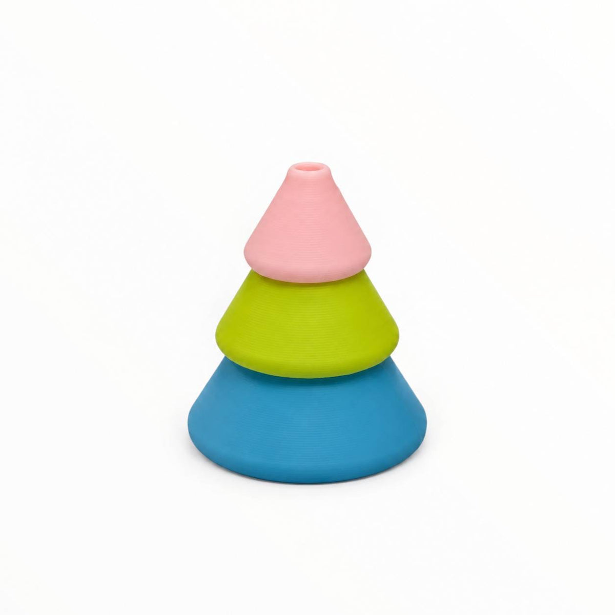 Sweet Sprout blue lime green and pink stacked 3D printed beadable pen base