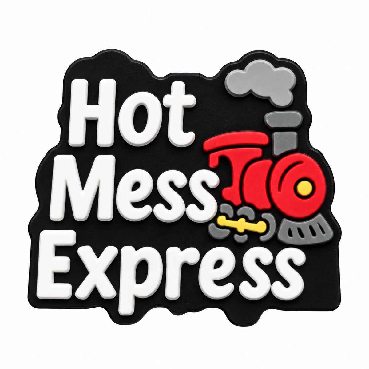 Hot Mess Express silicone focal bead with red train design