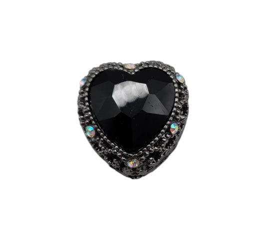 Heart Black Hematite Gemstone Bead