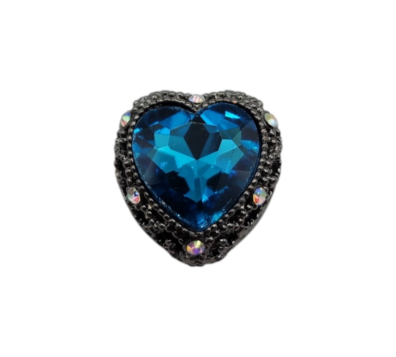 Heart Blue Hematite Gemstone Bead