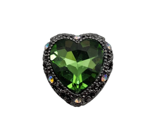 Heart Green Hematite Gemstone Bead