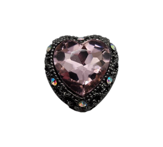 Heart Pink Hematite Gemstone Bead