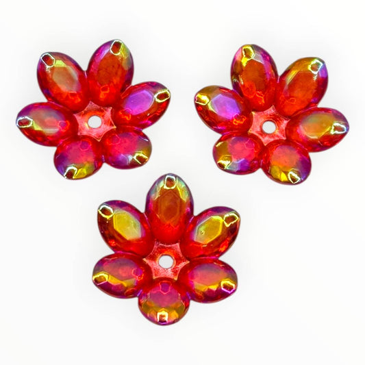 Small Red Acrylic Flower Petals