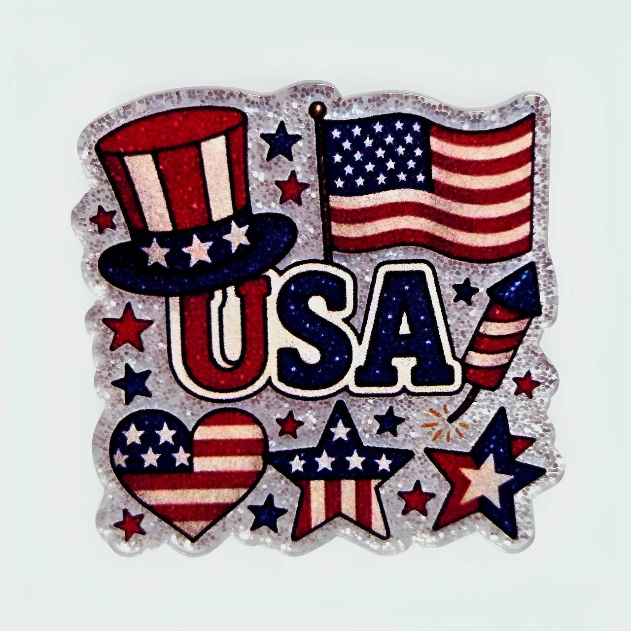 USA  ~ Acrylic Flatbacks (Exclusive Bailey's Beads Design)