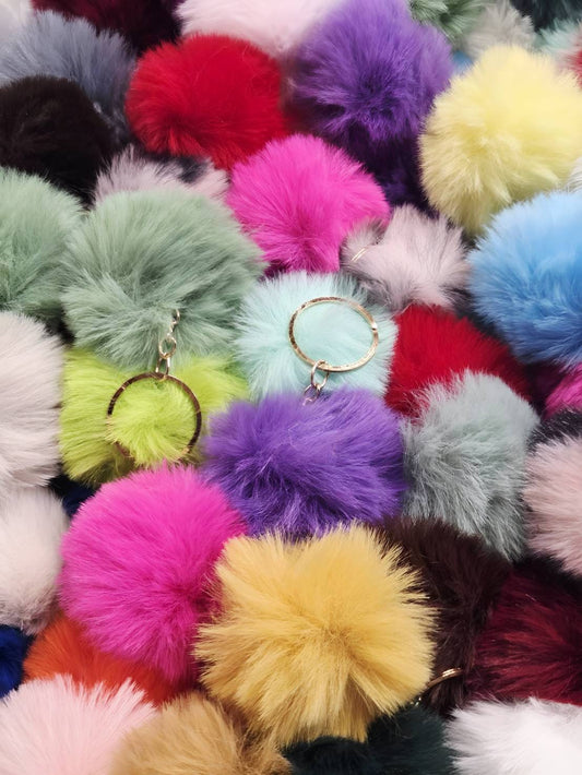 Random Pom Pom Keychain (3 Count Pack)