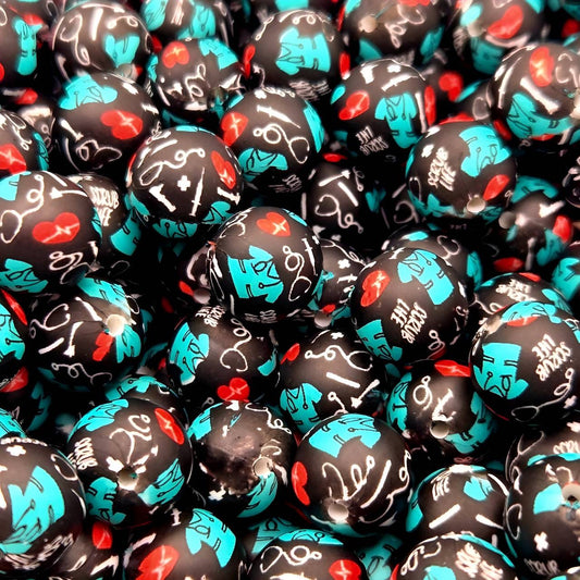 Vitals & Vibes 15mm Printed Silicone Beads