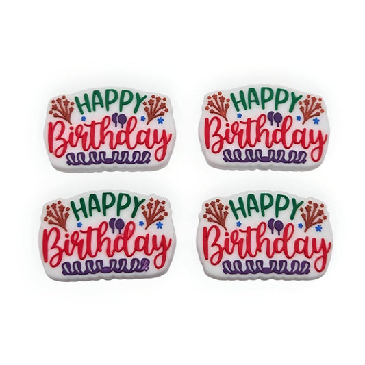 Happy Birthday Silicone Focal Beads