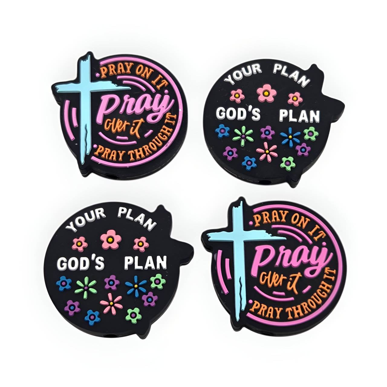 God’s Plan Silicone Focal Beads (two different sides)