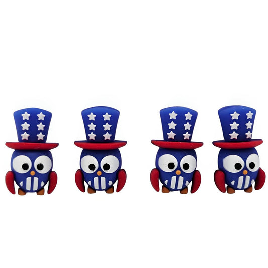 Uncle Sam Owl Silicone Focal Beads