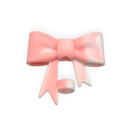Two Toned Pink Big Bow Silicone Straw Topper