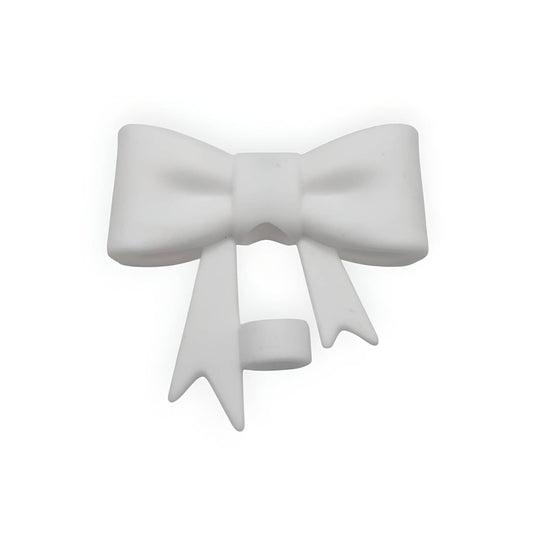 White Big Bow Silicone Straw Topper