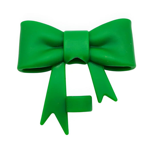 Green Big Bow Silicone Straw Topper