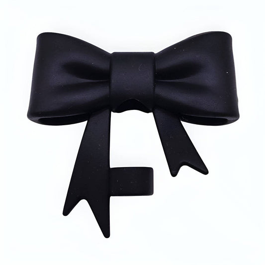Black Big Bow Silicone Straw Topper