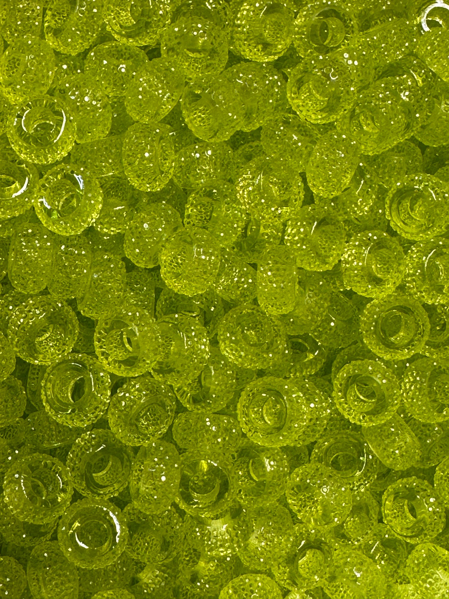 Lime Large Hole Rhinestone Abacus 12mm Beads