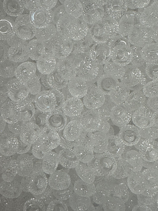 Clear Large Hole Rhinestone Abacus 12mm Beads
