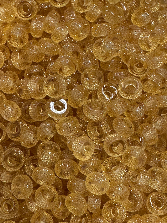 Honey Large Hole Rhinestone Abacus 12mm Beads