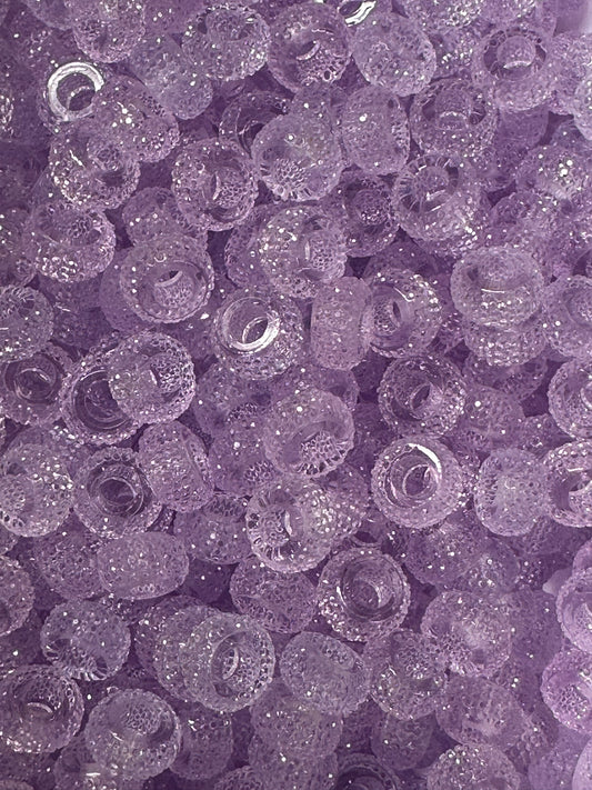 Lavender Large Hole Rhinestone Abacus 12mm Beads