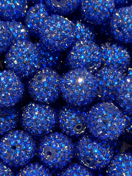 Blue 20mm **Rhinestone** (Bubblegum Beads)