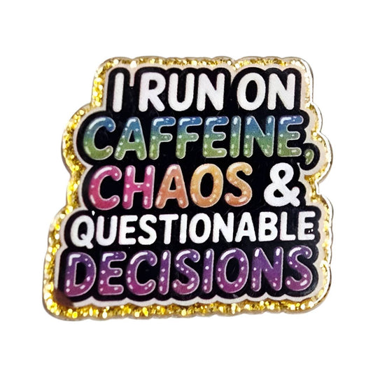 Caffeine & Chaos~ Acrylic Flatbacks (Exclusive Bailey's Beads Design)