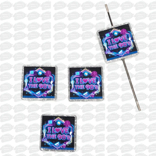 I Love the 90's Acrylic Focal Pops (Bailey’s Beads Exclusive)