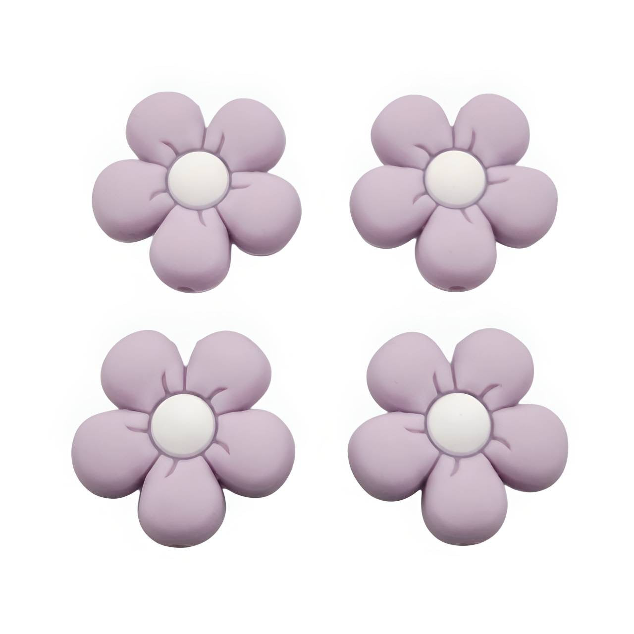 Lavender Blossom Silicone Focal Beads