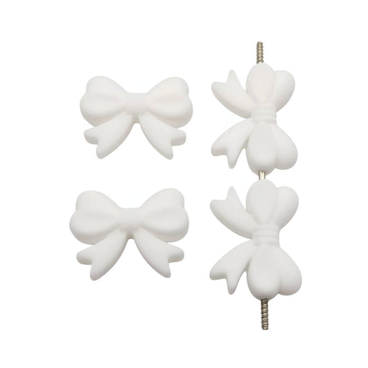 Snowflake Bow Silicone Focal Beads