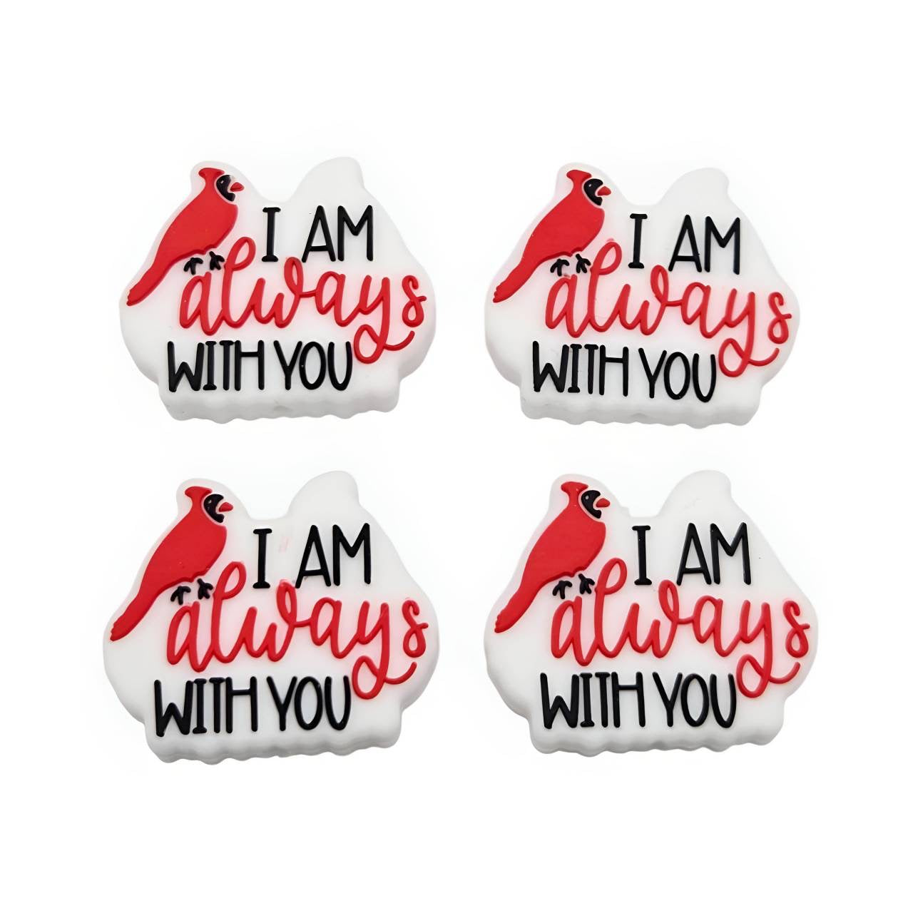 Always With you Cardinal Silicone Focal Beads