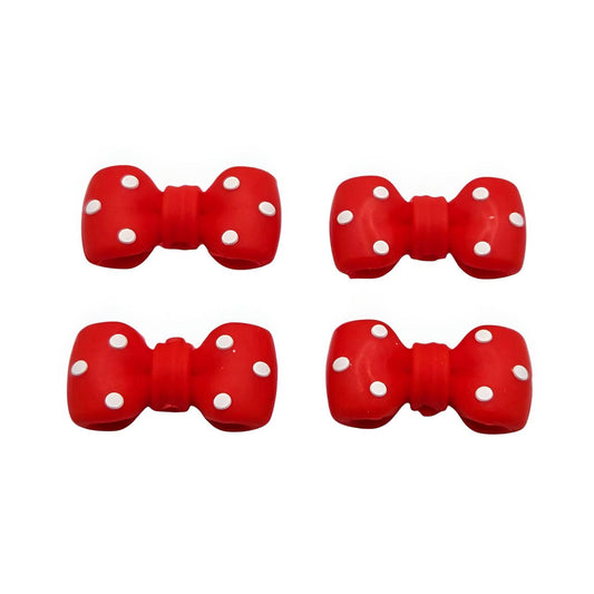 Retro Red Bow Silicone Focal Beads