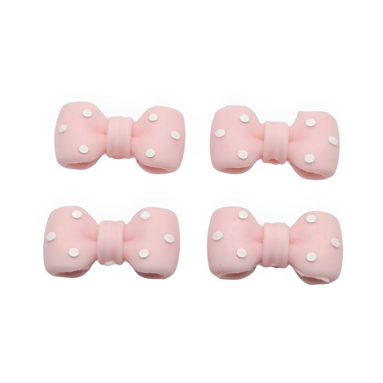 Pink Popsicle Bow Silicone Focal Beads
