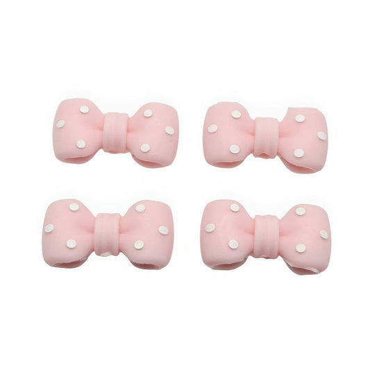 Pink Popsicle Bow Silicone Focal Beads