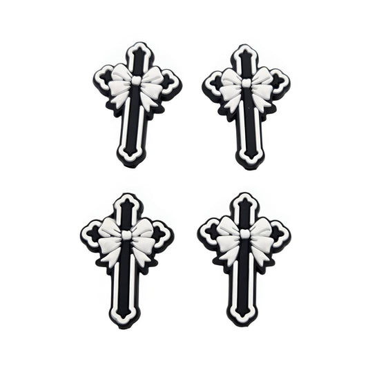 Faithful Bow Cross Silicone Focal Beads