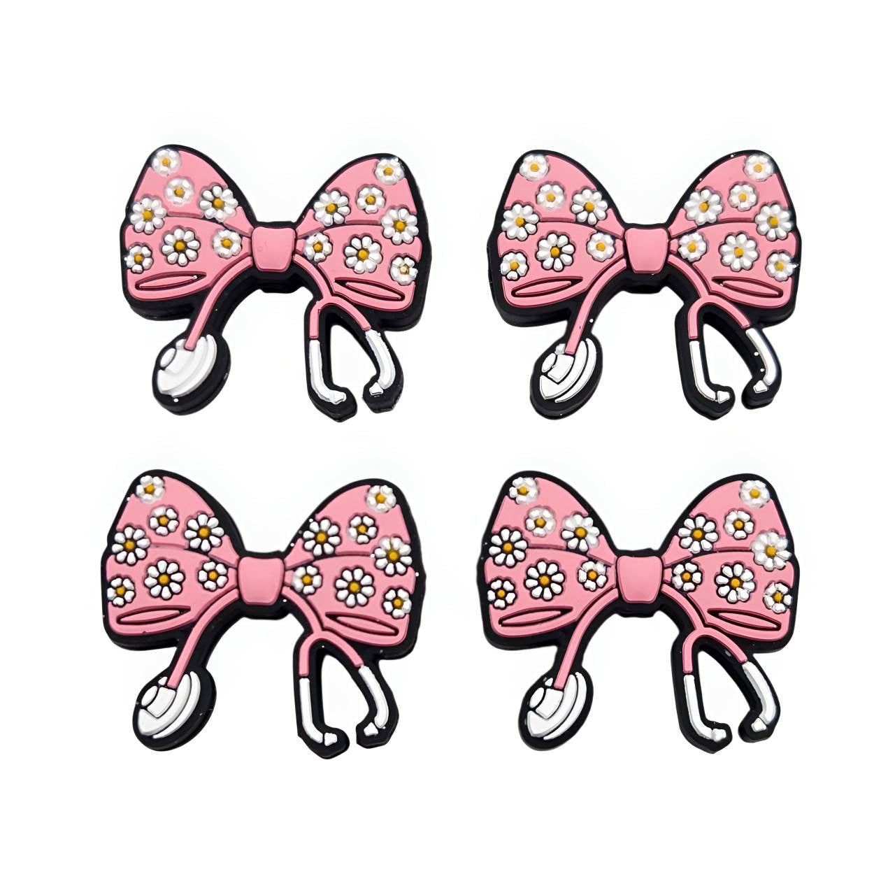 Nurse Blossom Bow Silicone Focal Beads