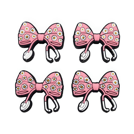 Nurse Blossom Bow Silicone Focal Beads