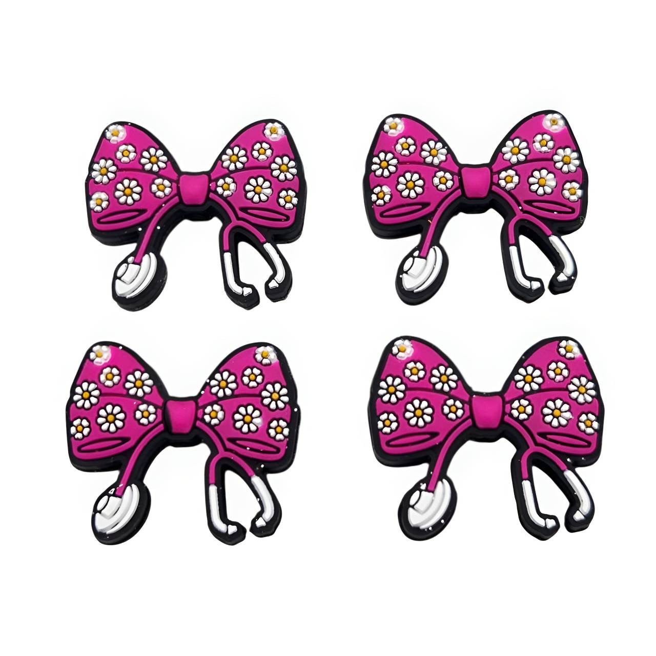 Pink Petals & Care Silicone Focal Beads