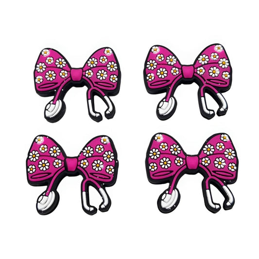 Pink Petals & Care Silicone Focal Beads