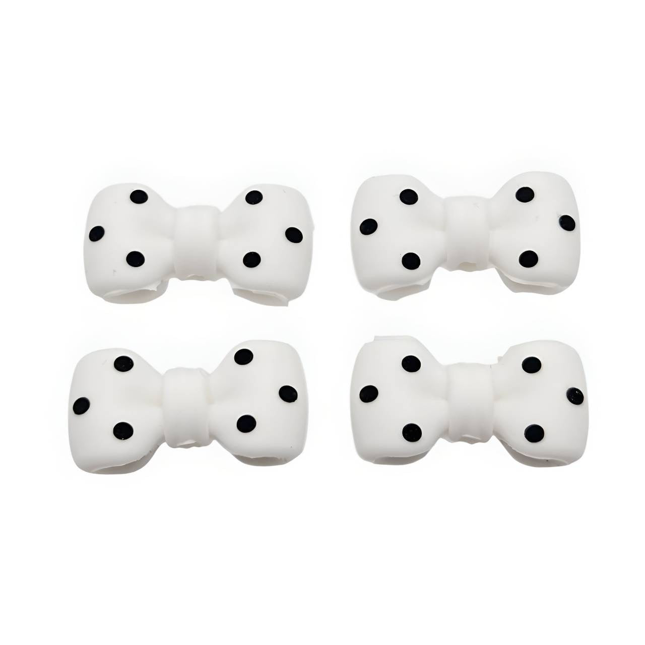 Snowy Dots Bow Silicone Focal Beads