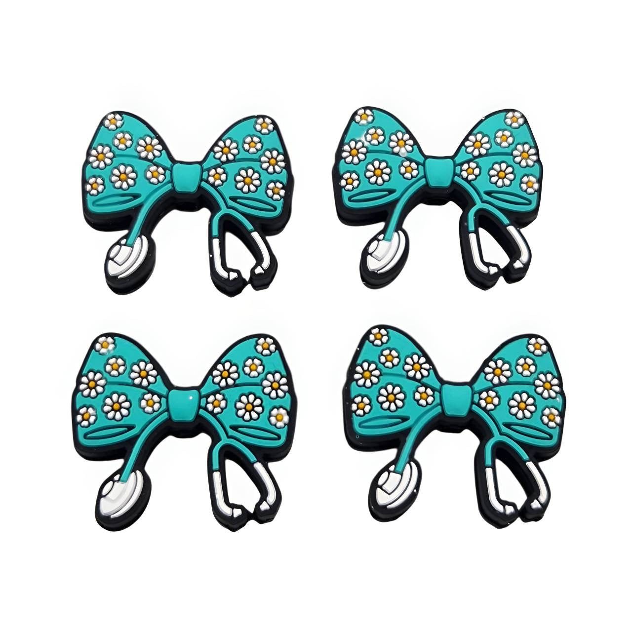 Daisy Med Bow Silicone Focal Beads