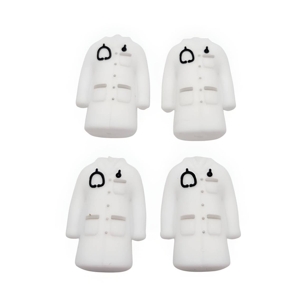 White Coat Silicone Focal Beads