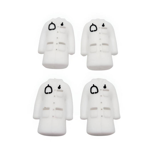 White Coat Silicone Focal Beads