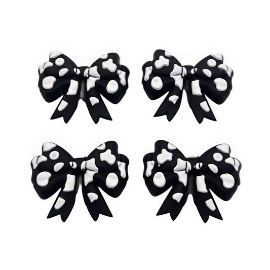 Dalmatian Diva Bow Silicone Focal Beads