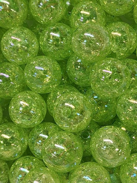 Light Green Crackle 20MM (Bubblegum Beads)