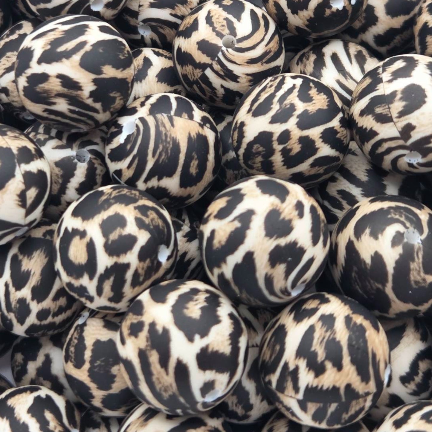 Leopard 19mm Printed Silicone Beads