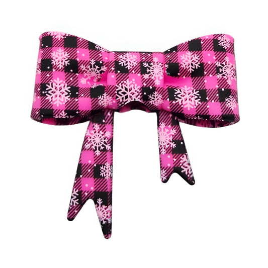 Frosted Bubblegum Large Bow Silicone Focal Bead