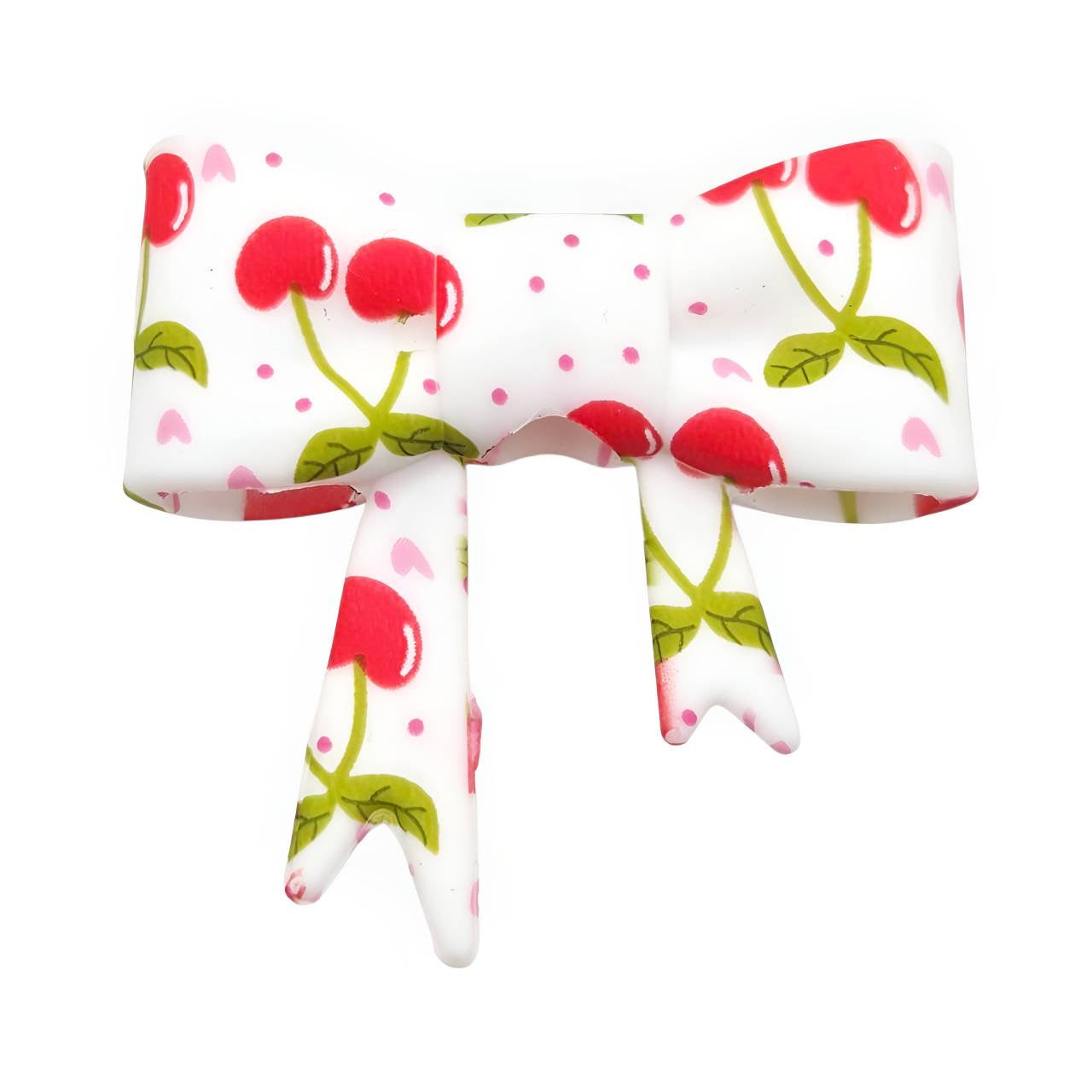 Cherry Sweethearts Large Bow Silicone Focal Bead