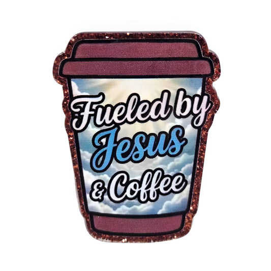 Fueled by Jesus~ Acrylic Flatbacks (Exclusive Bailey's Beads Design)